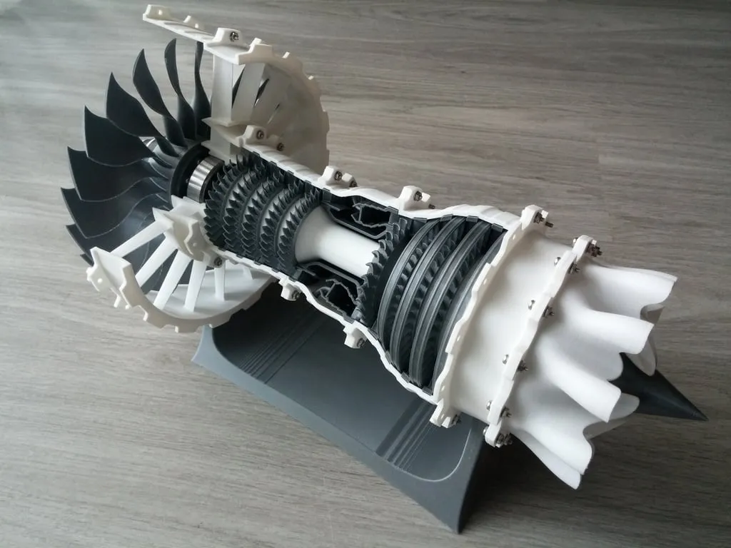 3D打印涡扇喷气发动机模型 | 可动教学模型