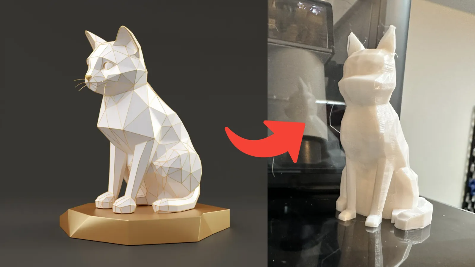 AI生成低多边形猫咪摆件
