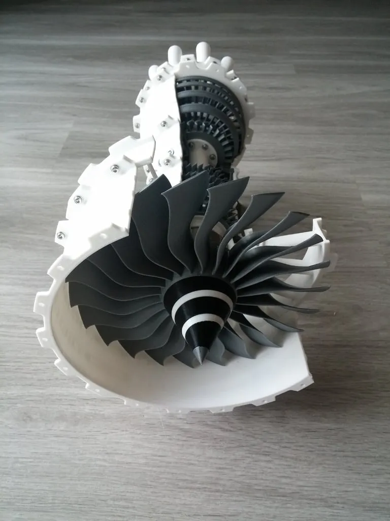 3D打印涡扇喷气发动机模型 | 可动教学模型