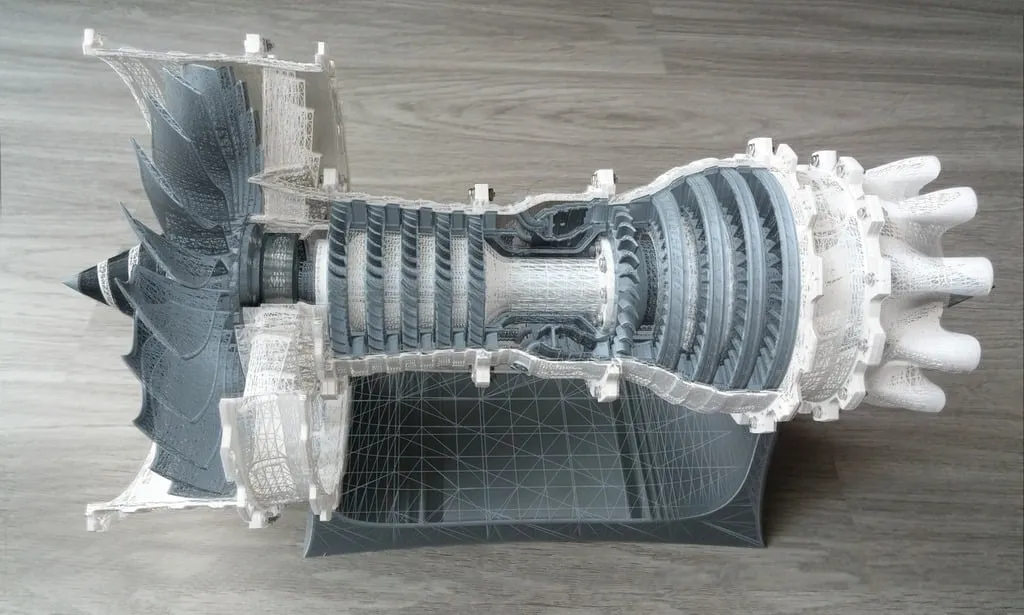 3D打印涡扇喷气发动机模型 | 可动教学模型