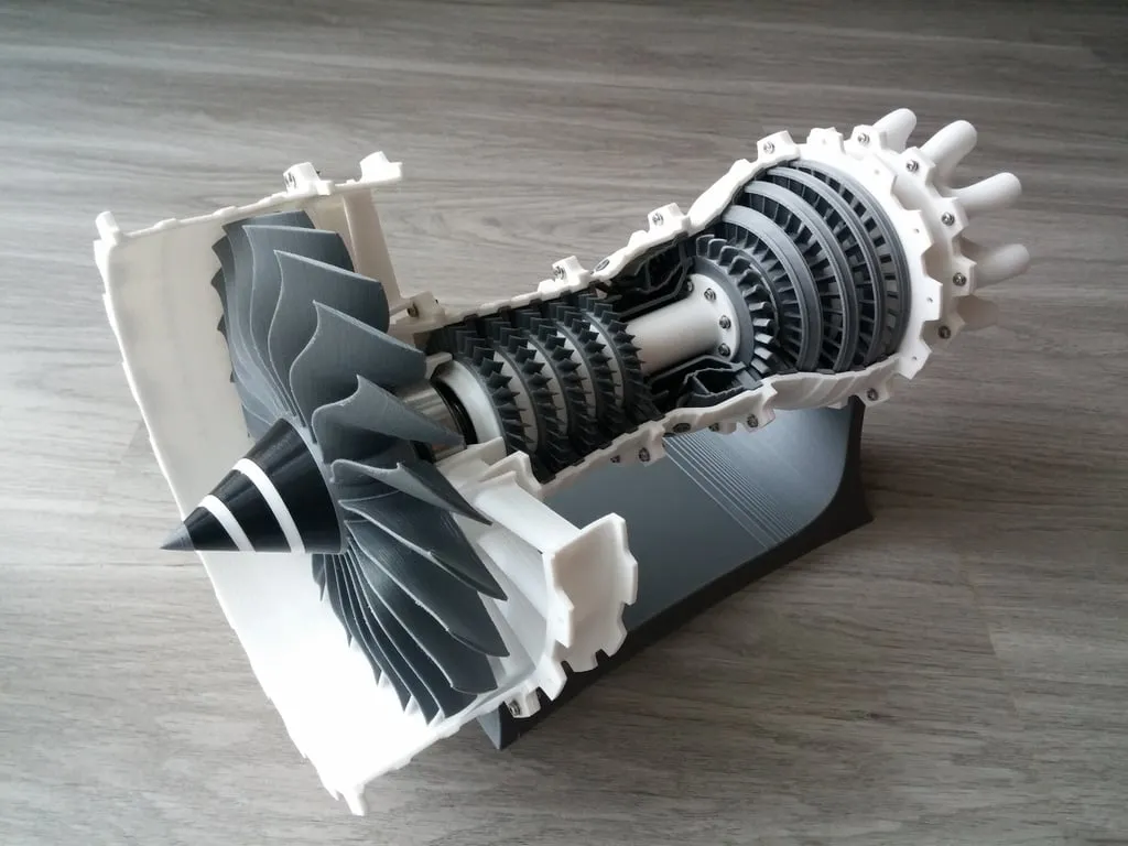 3D打印涡扇喷气发动机模型 | 可动教学模型