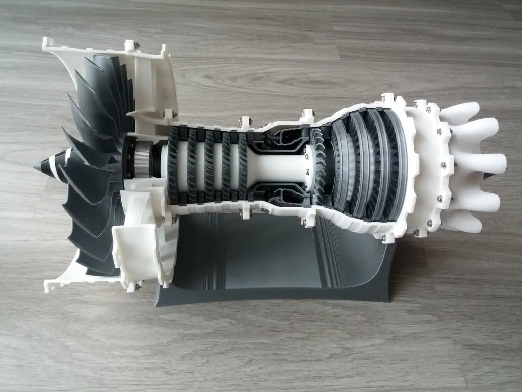3D打印涡扇喷气发动机模型 | 可动教学模型